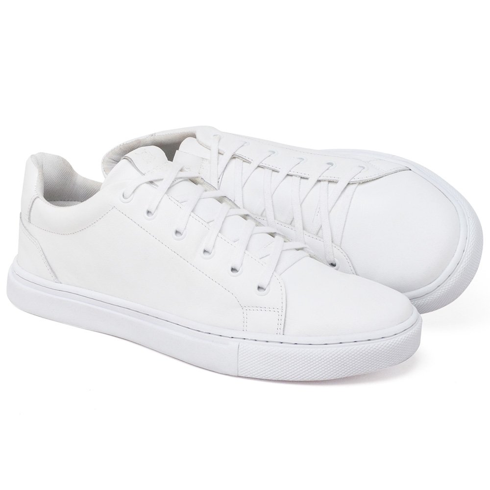 Sapatenis Masculino Couro Lactego Ranclafe Confortável CS Branco 4