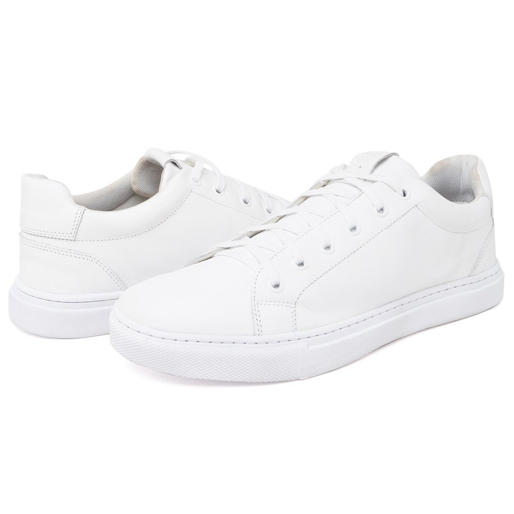 Sapatenis Masculino Couro Lactego Ranclafe Confortável CS Branco 5