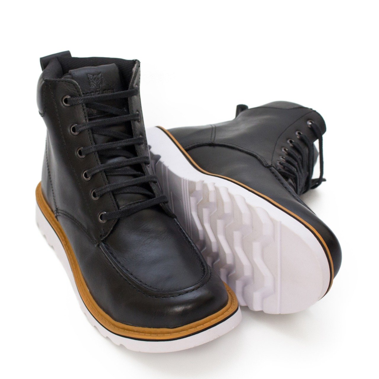 Bota Coturno Social Masculina Cano Médio Casual Confort Preto 2