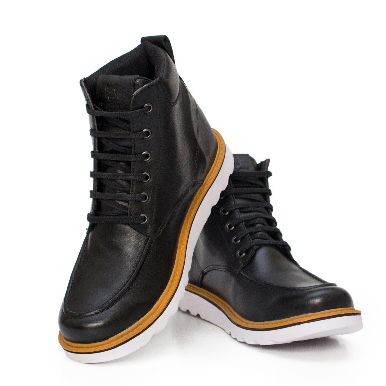 Bota Coturno Social Masculina Cano Médio Casual Confort Preto 4
