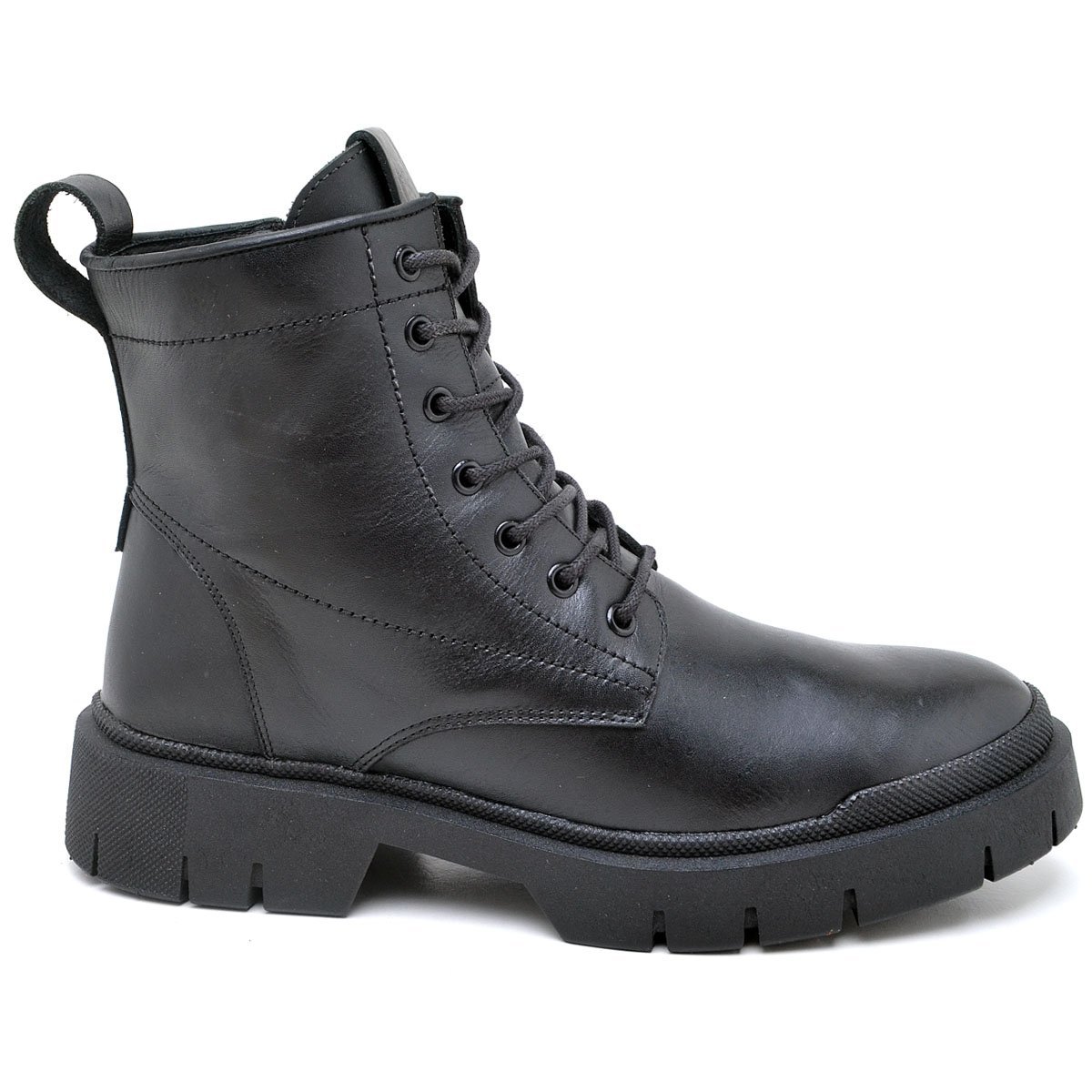Bota Coturno Classíca Linha Lisboa Cano Médio Couro Látego Preto 1