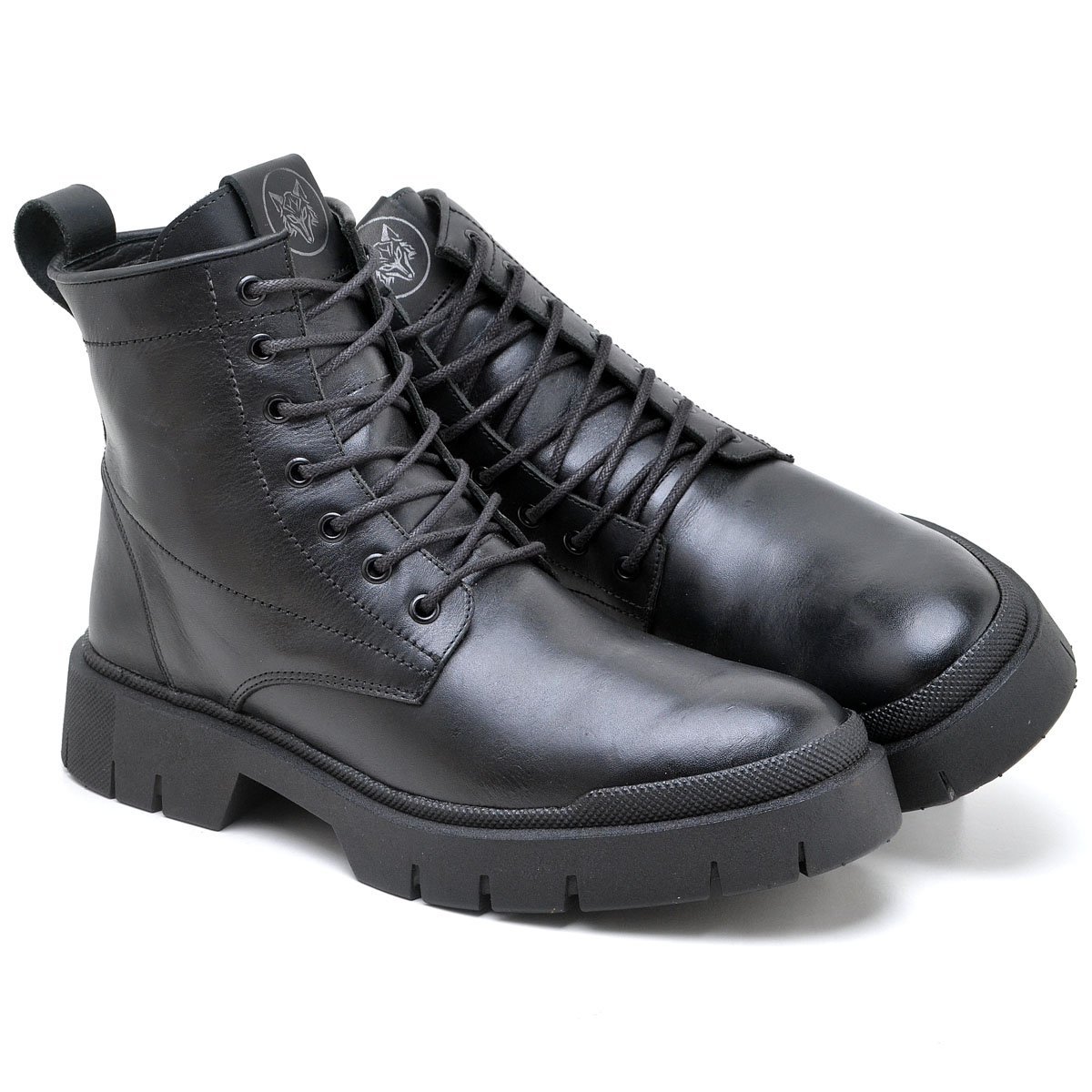 Bota Coturno Classíca Linha Lisboa Cano Médio Couro Látego Preto 2