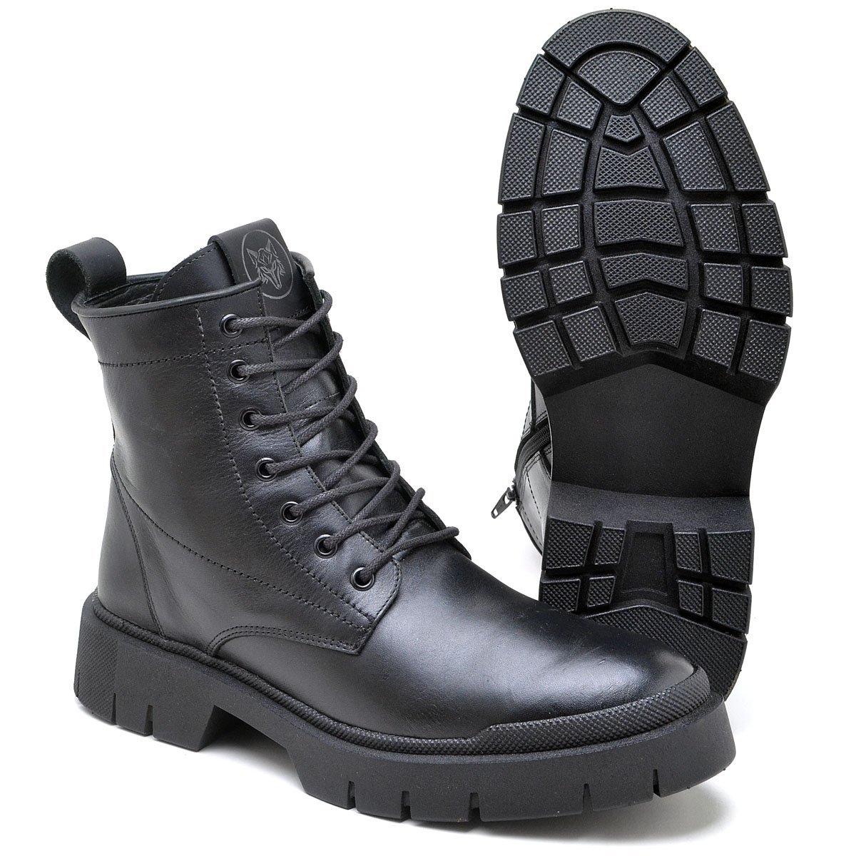 Bota Coturno Classíca Linha Lisboa Cano Médio Couro Látego Preto 3