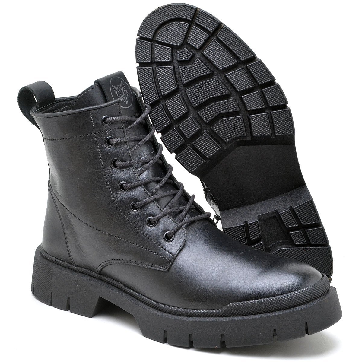 Bota Coturno Classíca Linha Lisboa Cano Médio Couro Látego Preto 4