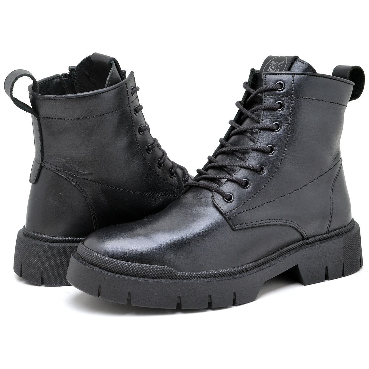 Bota Coturno Classíca Linha Lisboa Cano Médio Couro Látego Preto 5