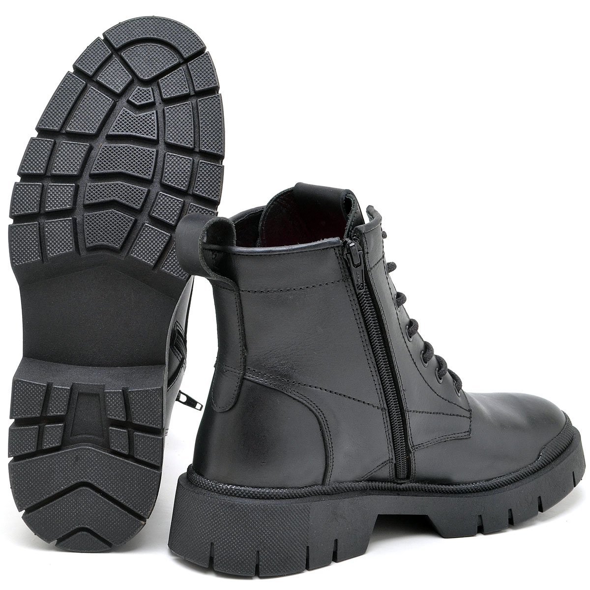 Bota Coturno Classíca Linha Lisboa Cano Médio Couro Látego Preto 6
