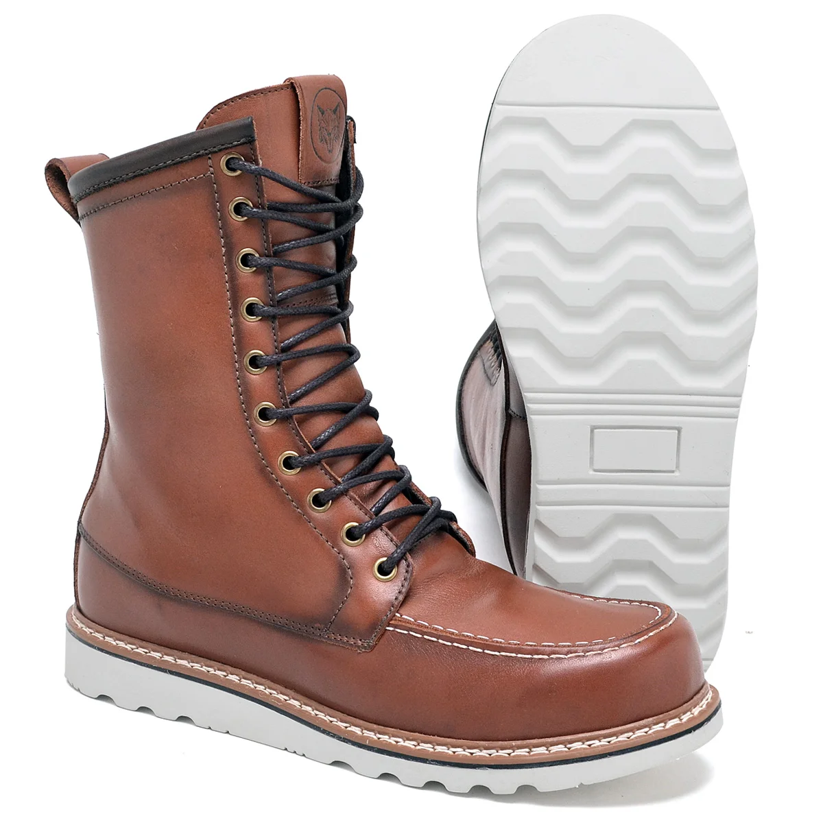 Bota Coturno Social Masculina Cano Alto Casual Confort Marrom 2