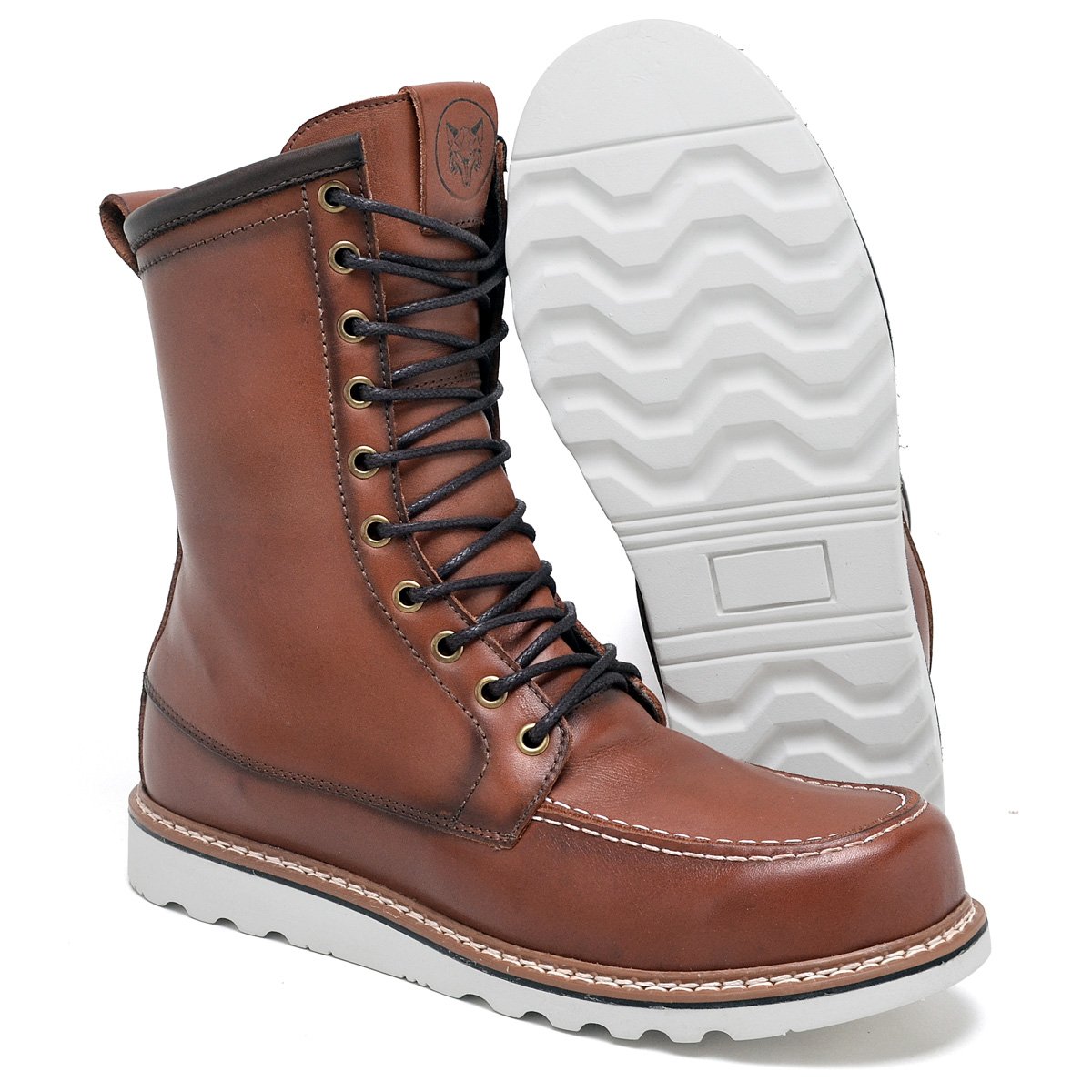 Bota Coturno Social Masculina Cano Alto Casual Confort Marrom 3