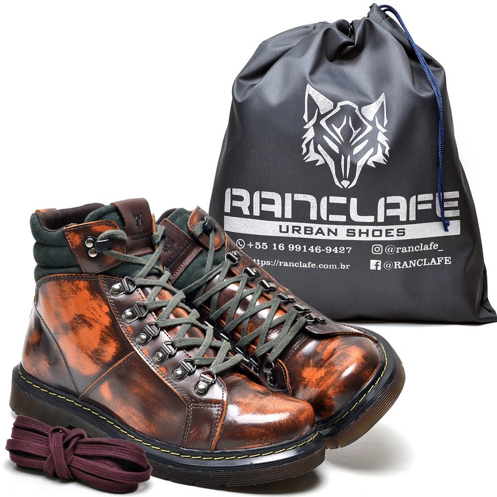Bota Masculina Rock Style Couro Legítimo Ranclafe Marrom 6