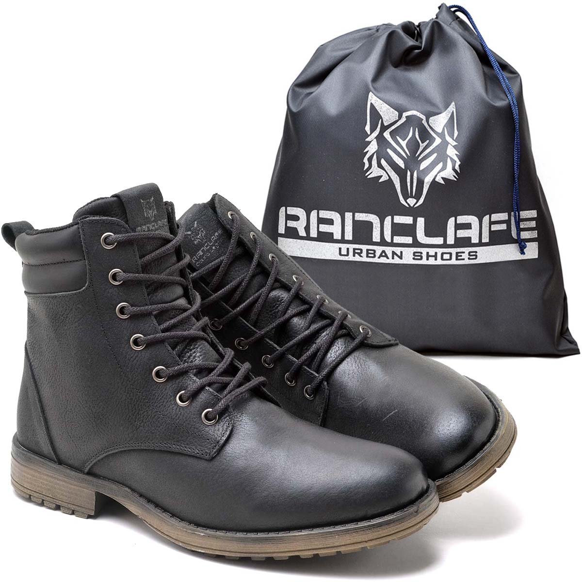 Botina Bota Coturno Masculino Couro Napa Preto 7