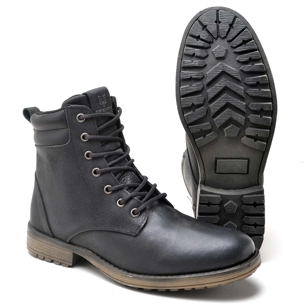 Botina Bota Coturno Masculino Couro Napa Preto 2