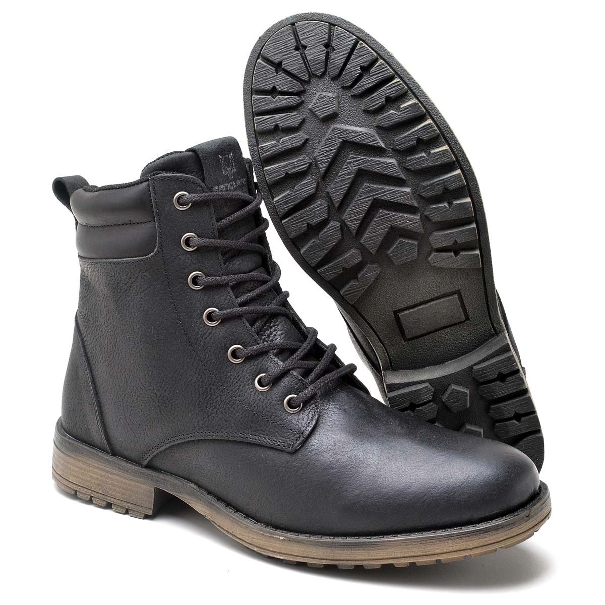 Botina Bota Coturno Masculino Couro Napa Preto 3