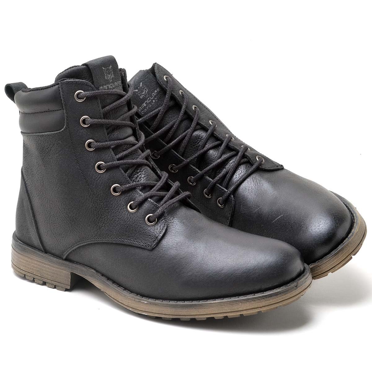 Botina Bota Coturno Masculino Couro Napa Preto 4