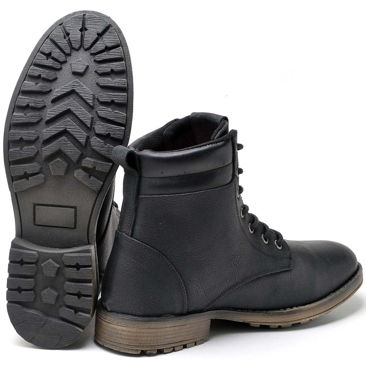 Botina Bota Coturno Masculino Couro Napa Preto 6