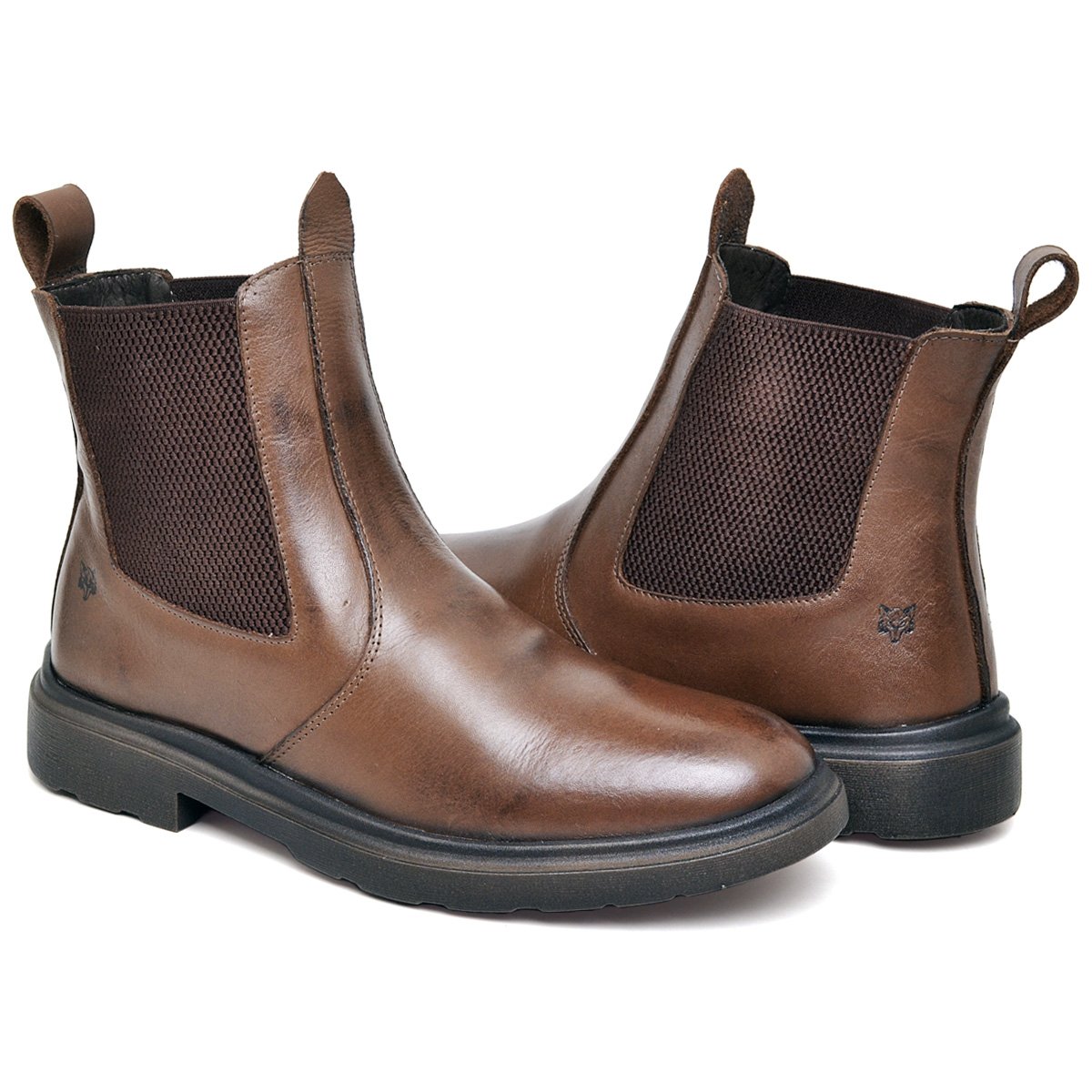 Botina Linha Berlin Cano Médio Couro Látego Marrom 2