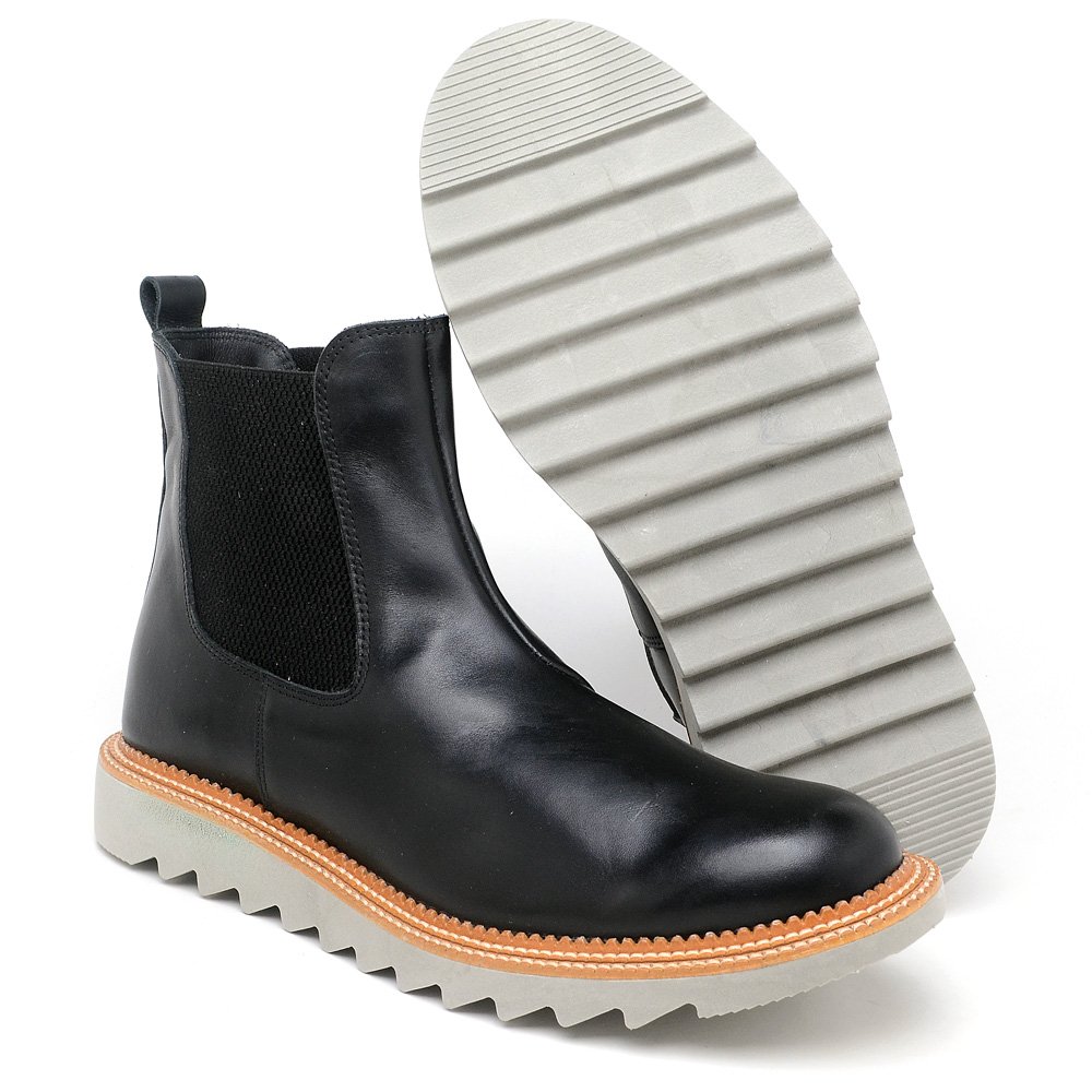 Bota Chelsea Couro Lactego Ranclafe Preto 4