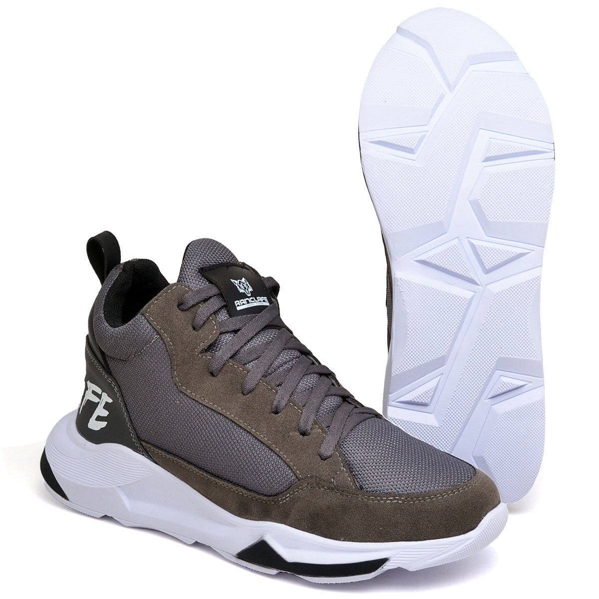 Tênis Basquete Linha 06 Eco Nylon Espumado Ranclafe Cinza 3