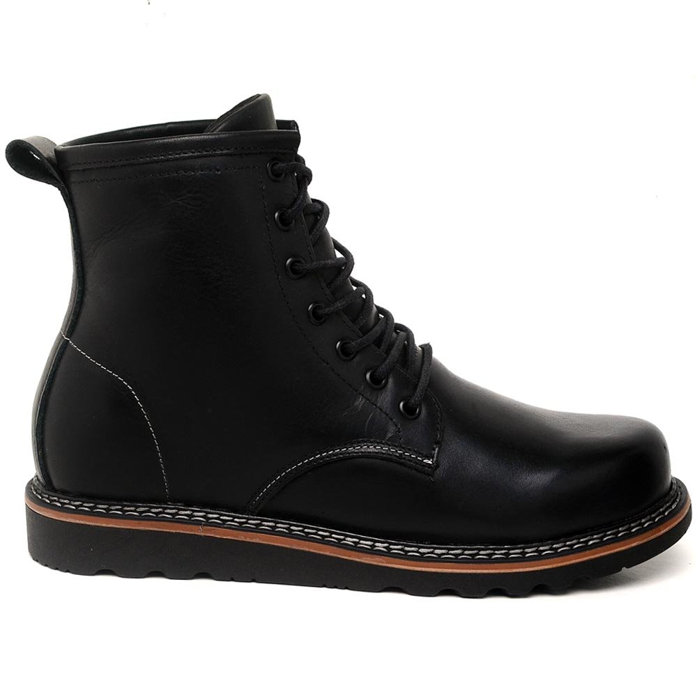 Bota Coturno Moc Toe  Couro Látego e Conforto Premium Preto 2