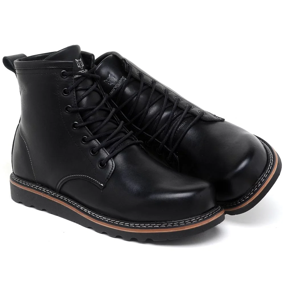 Bota Coturno Moc Toe  Couro Látego e Conforto Premium Preto 3