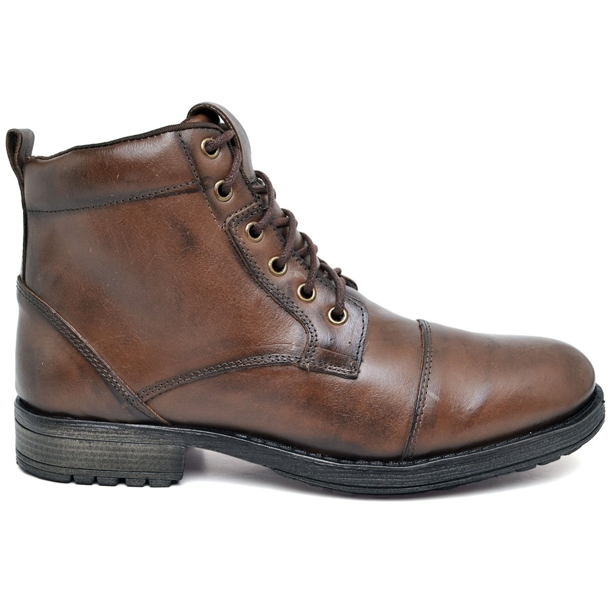 Bota Botina Coturno Masculino Couro Nobre Marrom 1