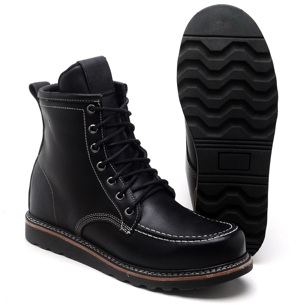 Bota Coturno Vintage Masculino Couro Spider Preto 2