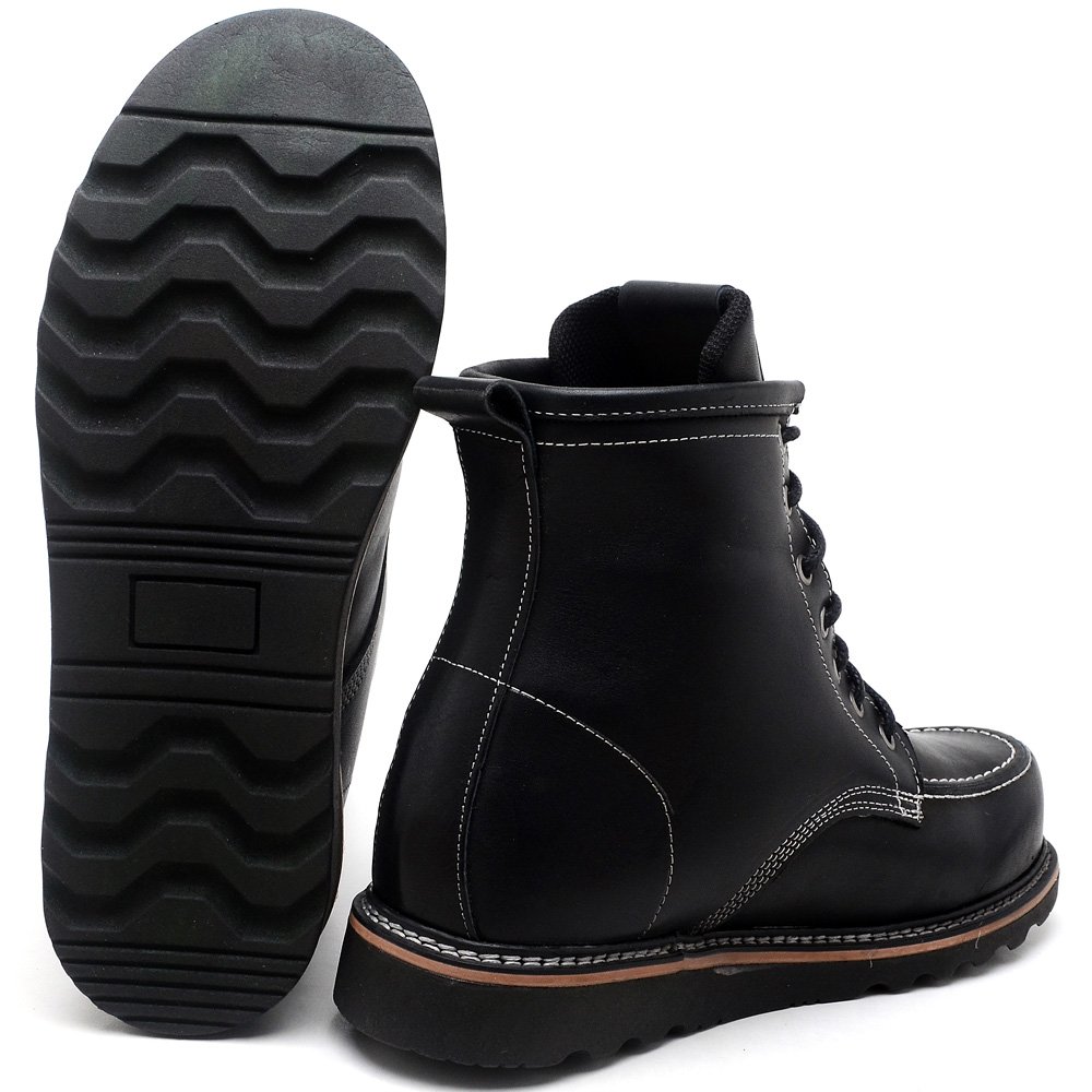 Bota Coturno Vintage Masculino Couro Spider Preto 3