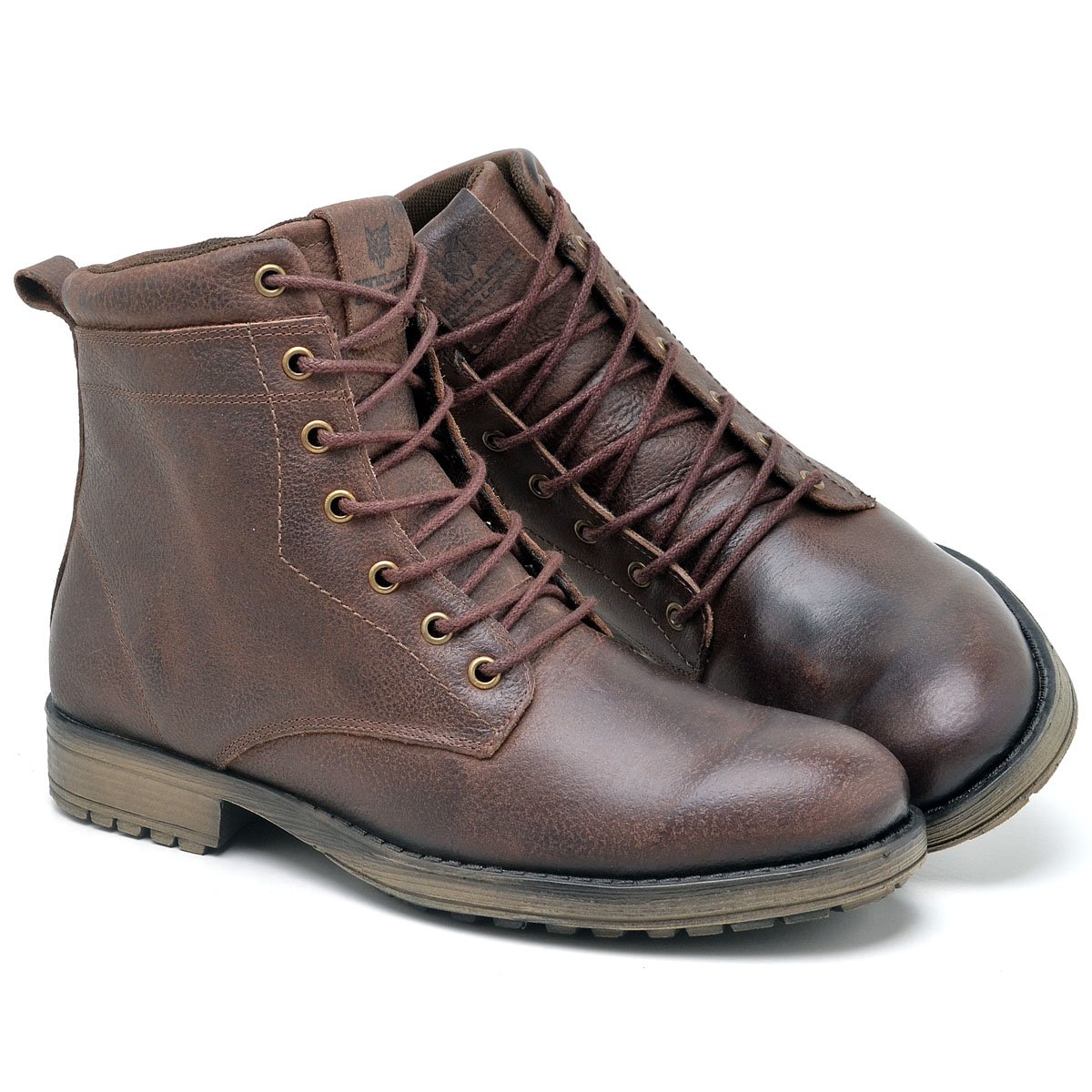 Botina Bota Coturno Masculino Couro Lactego Marrom 2