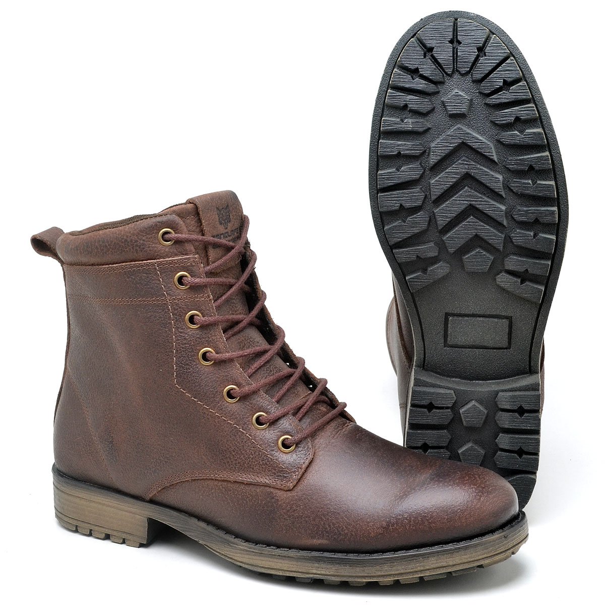 Botina Bota Coturno Masculino Couro Lactego Marrom 3