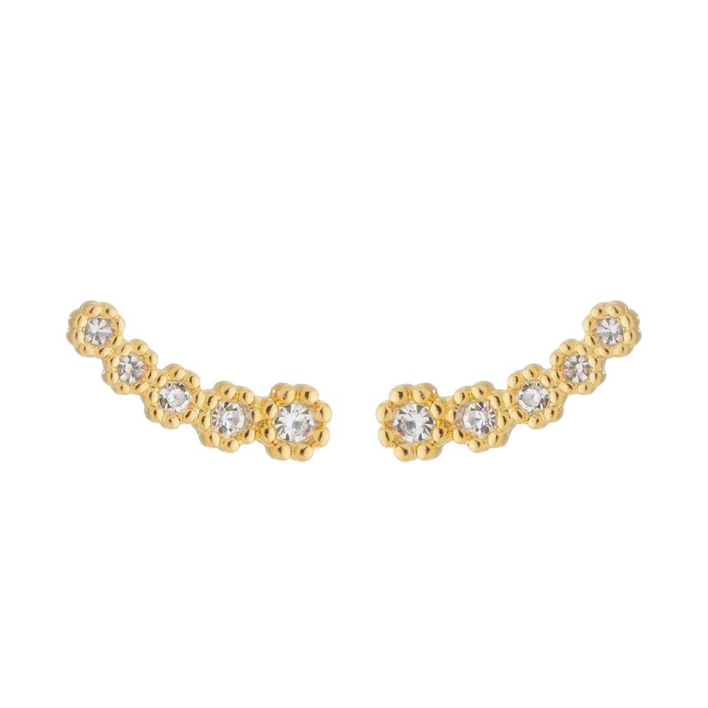 Brinco Dourado Ear Cuff 5 Pedras Zircônia Dourado 1