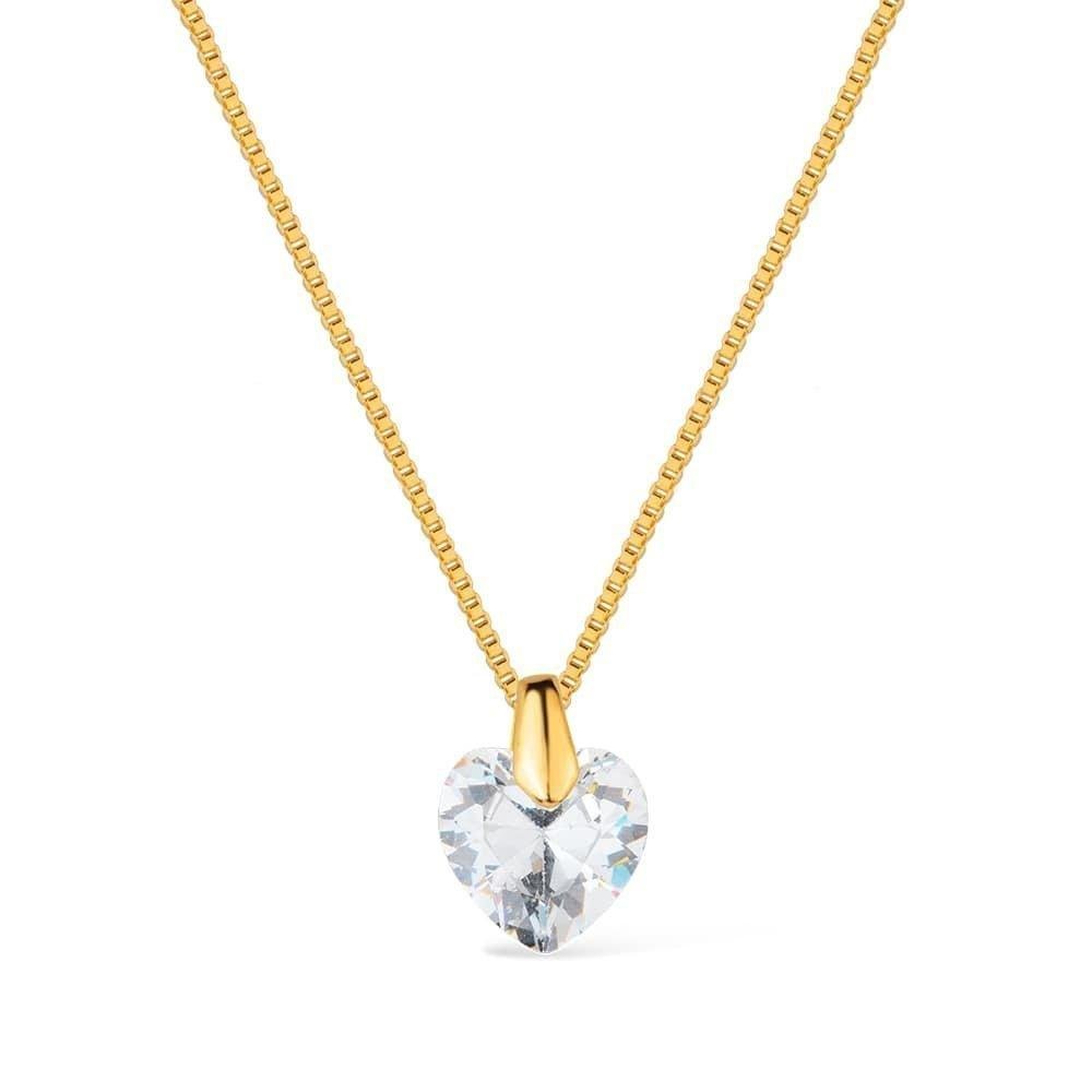 Colar Dourado de Coração em Cristal Dourado 1