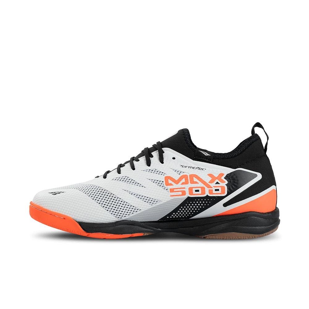 Chuteira Futsal Penalty Max 500 Locker Y-3 Branco/Preto/Laranja 2