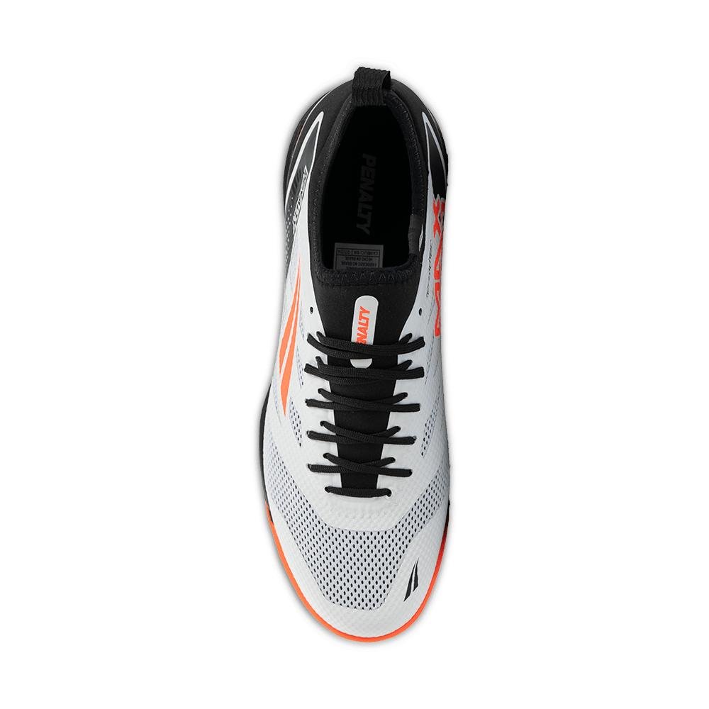 Chuteira Futsal Penalty Max 500 Locker Y-3 Branco/Preto/Laranja 4