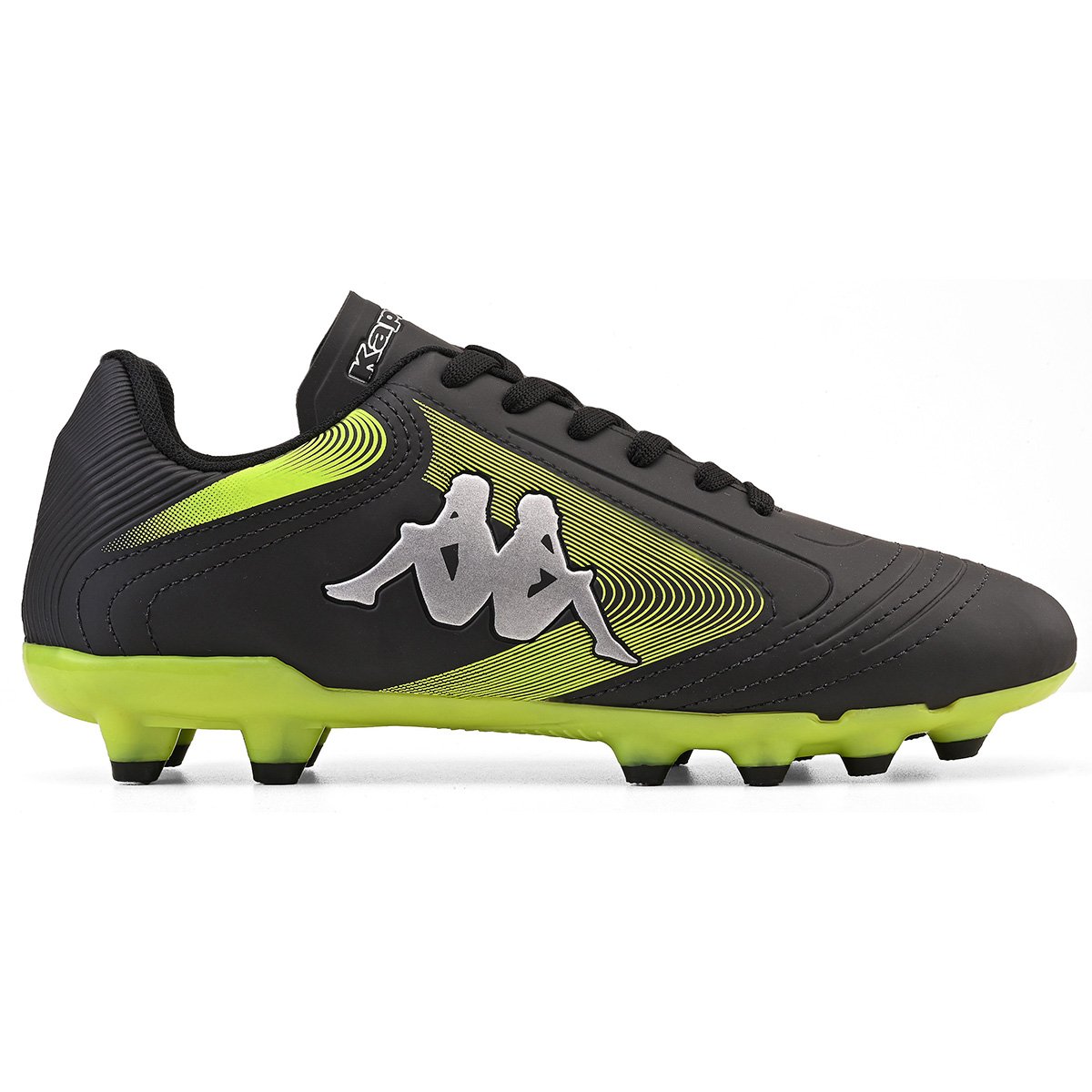Chuteira Kappa Napoli Campo Masculino Preto/Amarelo Limão 1
