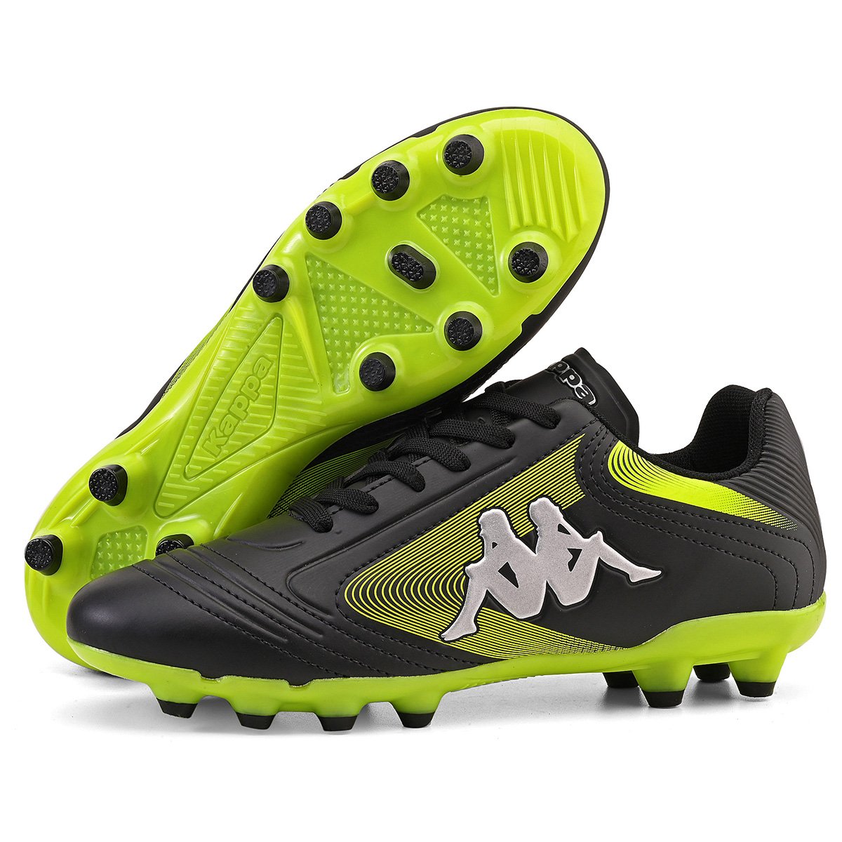 Chuteira Kappa Napoli Campo Masculino Preto/Amarelo Limão 3