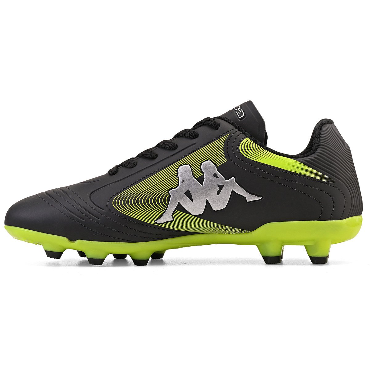 Chuteira Kappa Napoli Campo Masculino Preto/Amarelo Limão 4