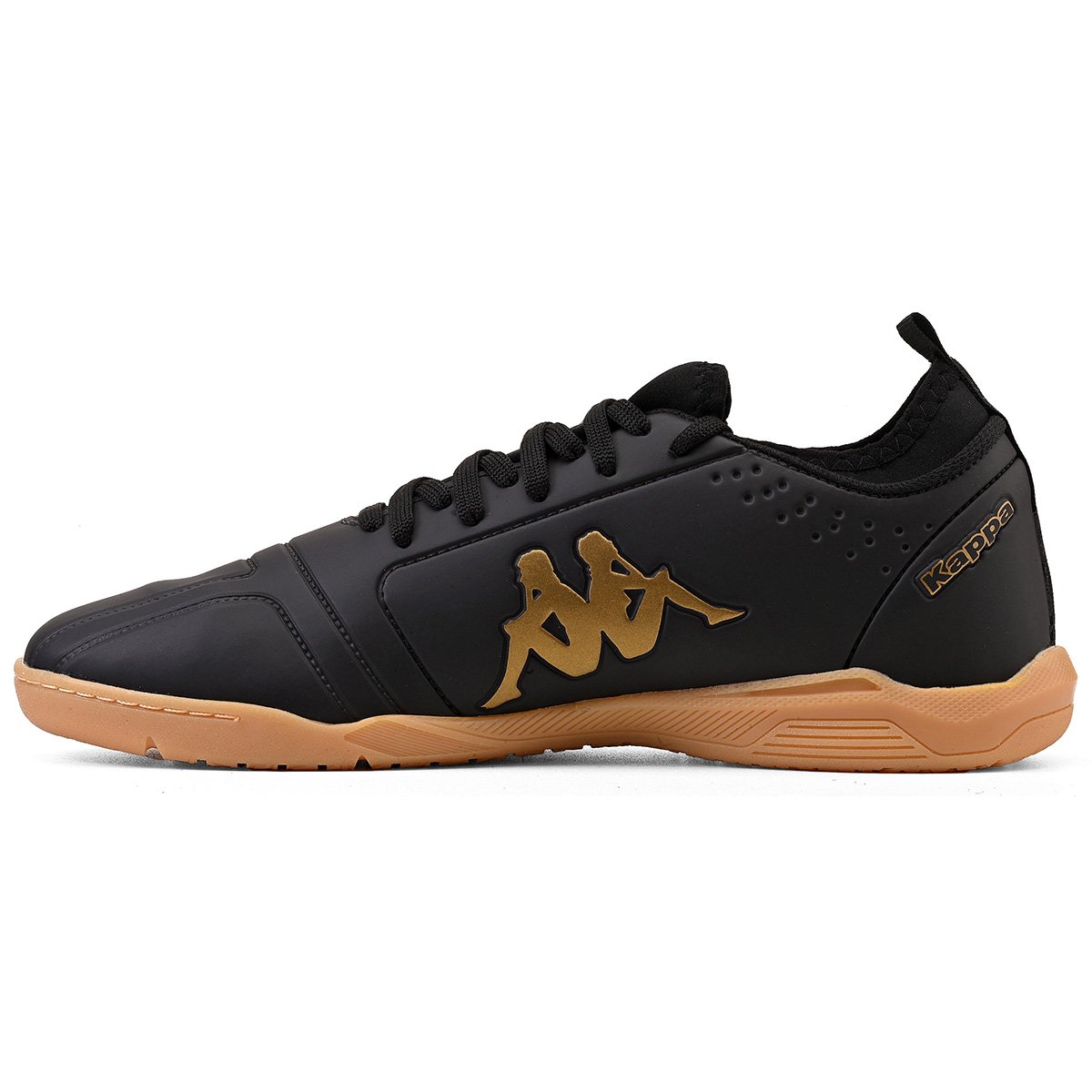 Chuteira Kappa Milan II Futsal Masculino Preto/Dourado 4