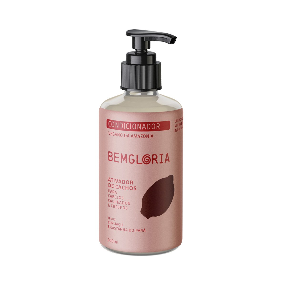 Condicionador para cabelos Cacheados e Crespos. Vegano da Amazônia - Bemgloria 250ml