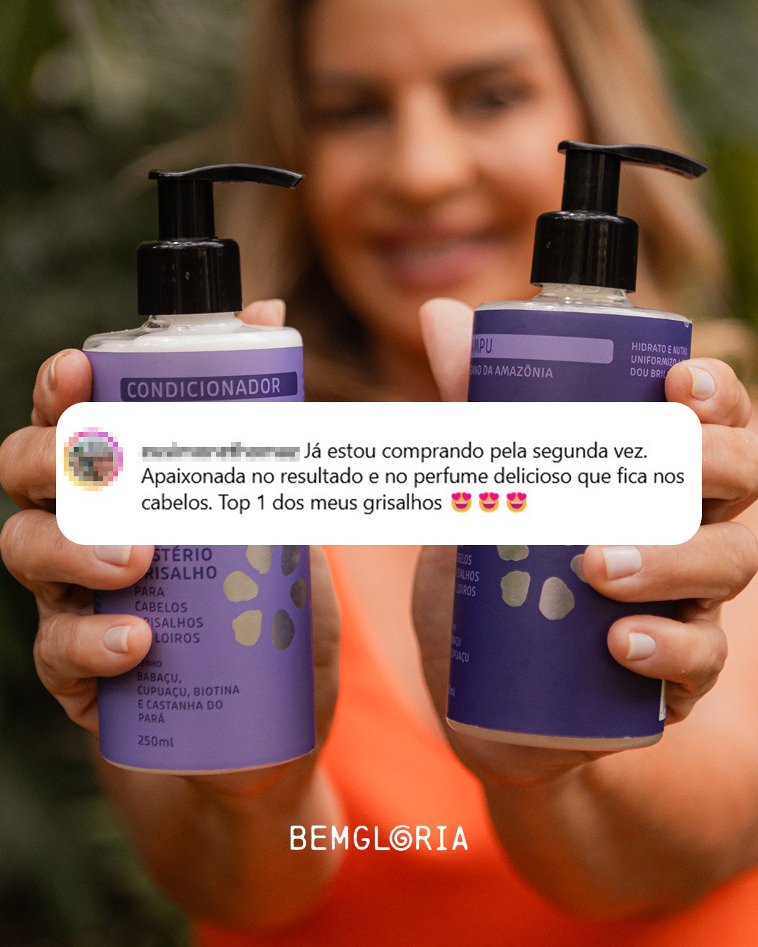 Condicionador para cabelos Grisalhos, Loiros ou Brancos. Vegano da Amazônia - Bemgloria 250ml 250ml 3