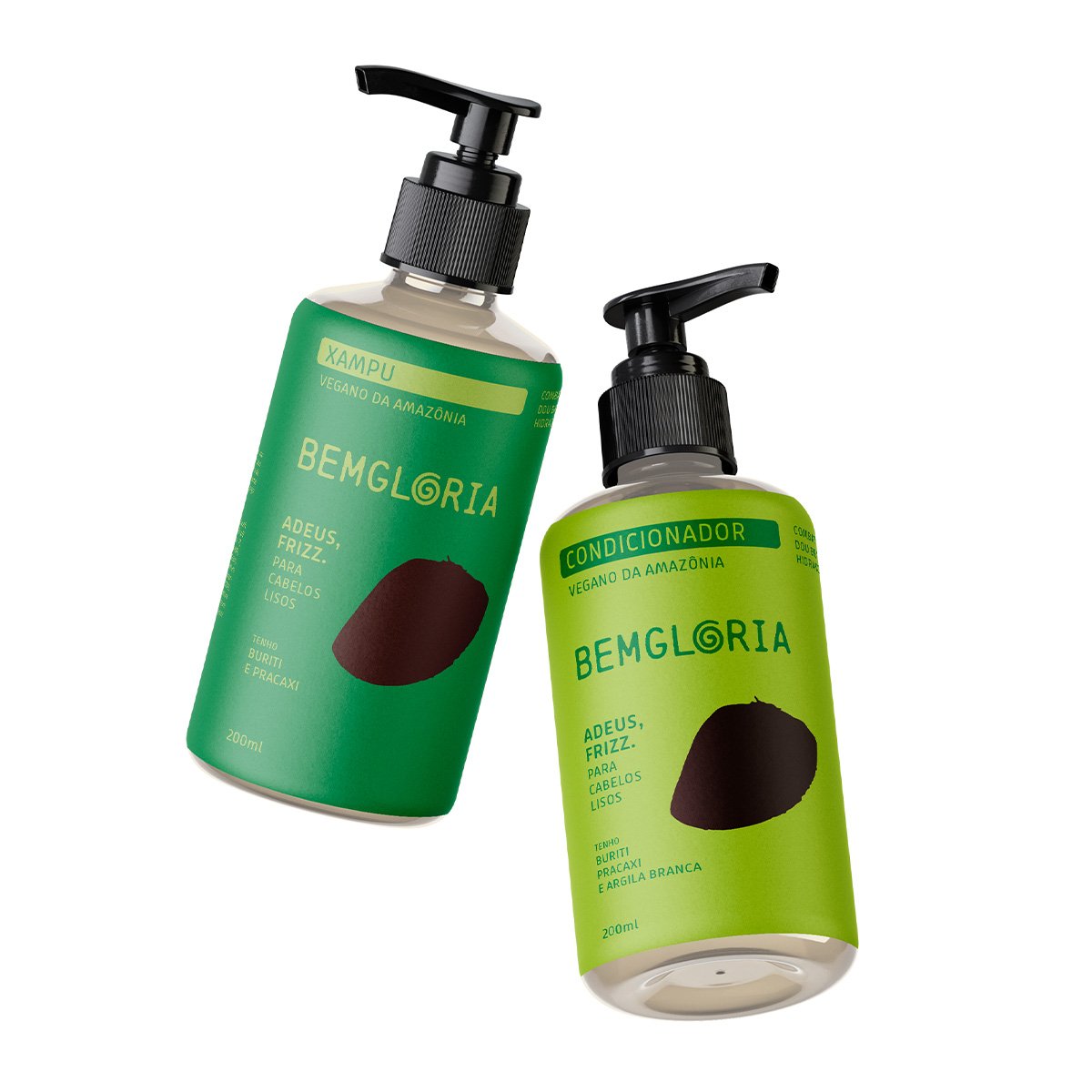Kit Shampoo e Condicionador para cabelos Lisos e com Frizz - Bemgloria 250ml