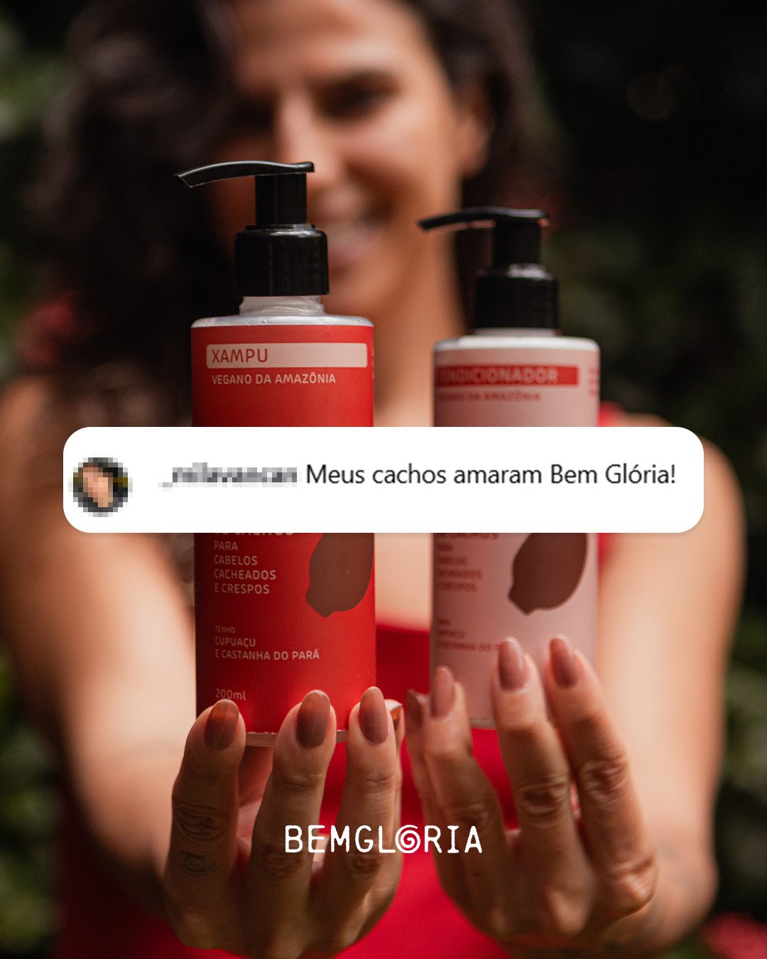 Kit Shampoo e Condicionador para cabelos Cacheados e Crespos - Bemgloria 250ml ÚNICO 3