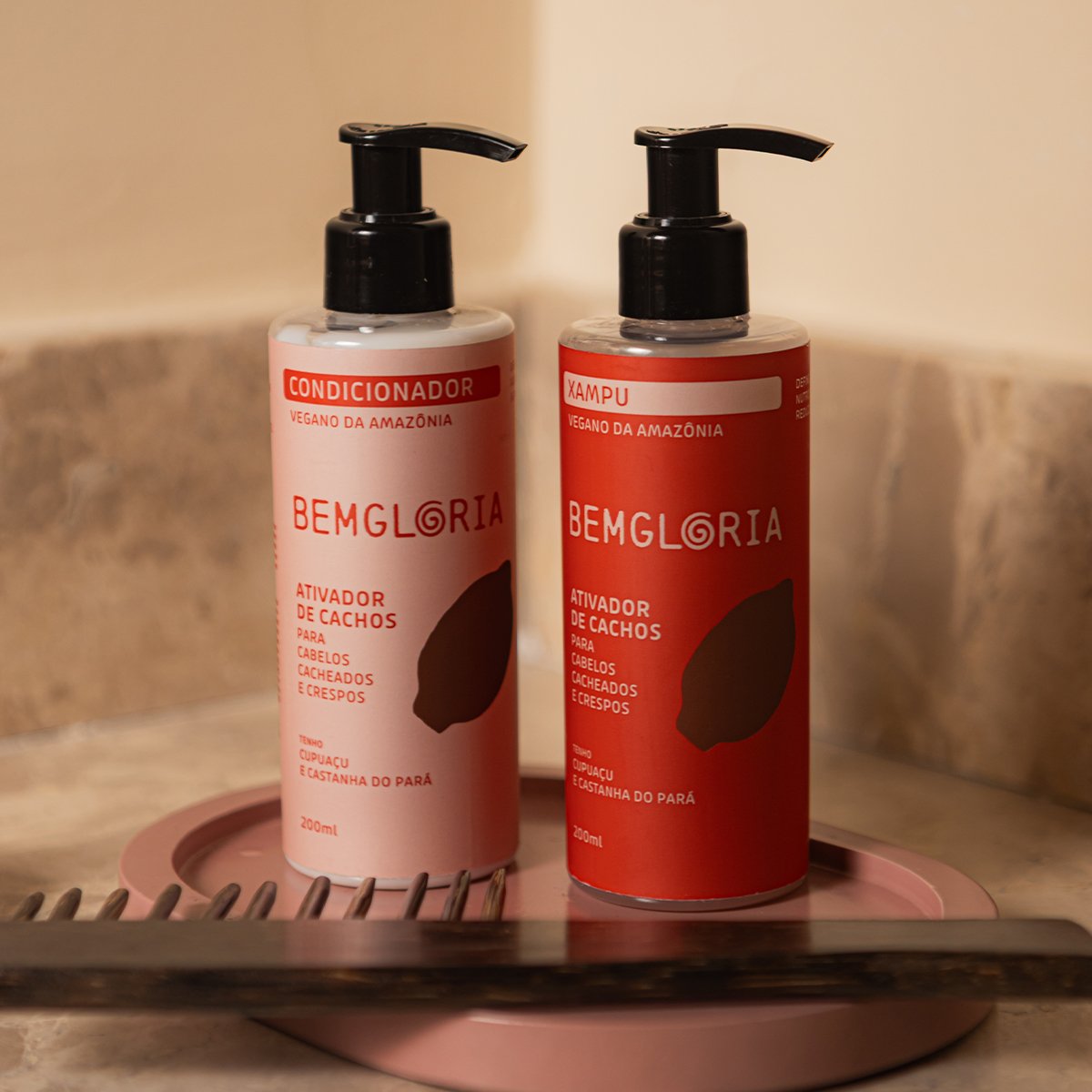 Kit Shampoo e Condicionador para cabelos Cacheados e Crespos - Bemgloria 250ml ÚNICO 5