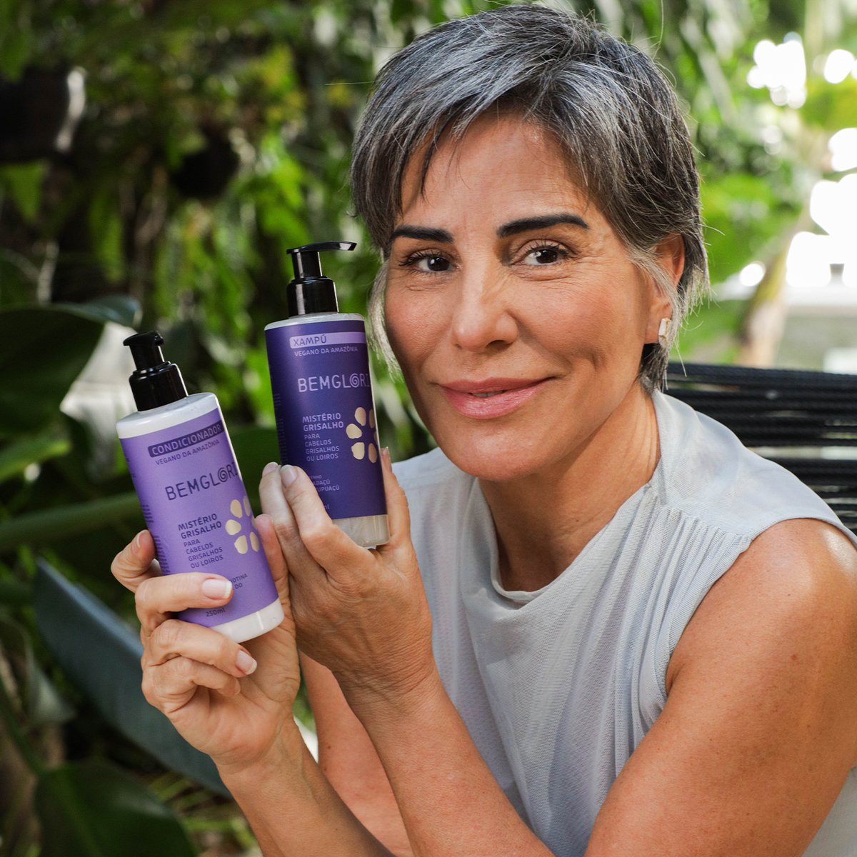 Kit Shampoo e Condicionador para cabelos Grisalhos, Loiros ou Brancos - Bemgloria 250ml ÚNICO 4