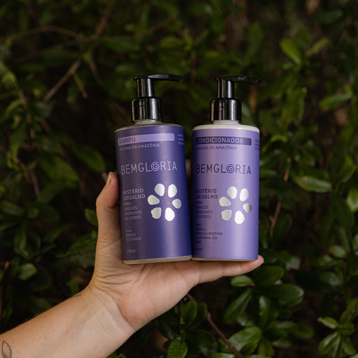 Kit Shampoo e Condicionador para cabelos Grisalhos, Loiros ou Brancos - Bemgloria 250ml ÚNICO 5