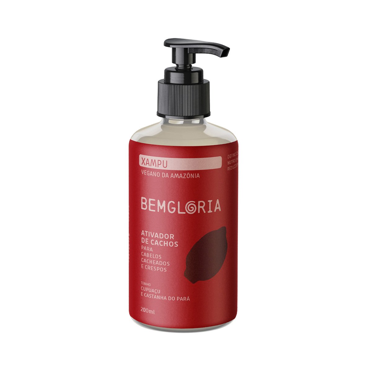 Shampoo para cabelos Cacheados e Crespos. Vegano da Amazônia - Bemgloria 250ml