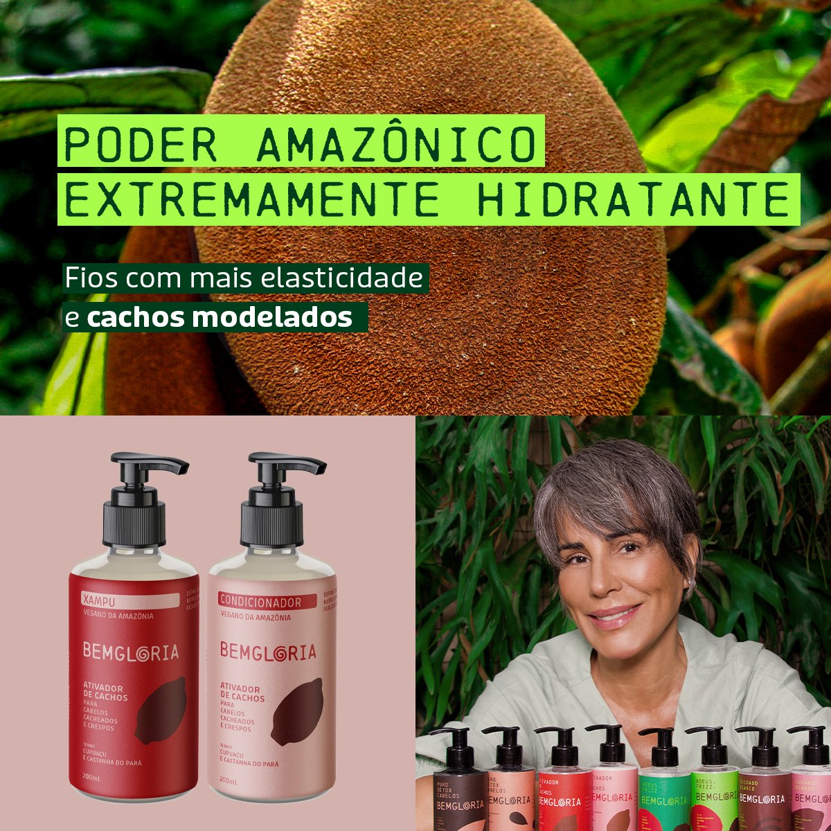 Shampoo para cabelos Cacheados e Crespos. Vegano da Amazônia - Bemgloria 250ml 250ml 2