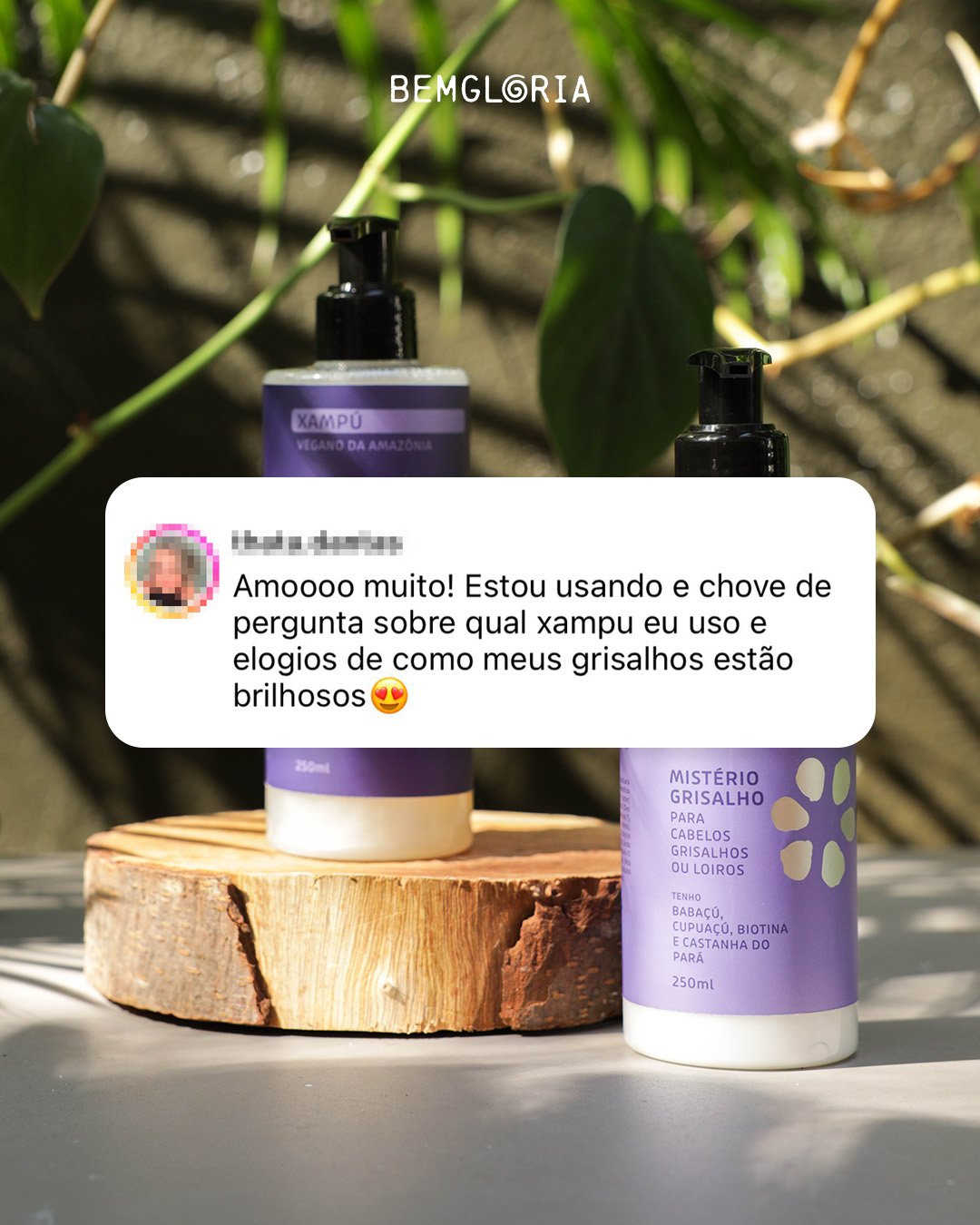 Shampoo para cabelos Grisalhos, Loiros ou Brancos. Vegano da Amazônia - Bemgloria 250ml 250ml 3