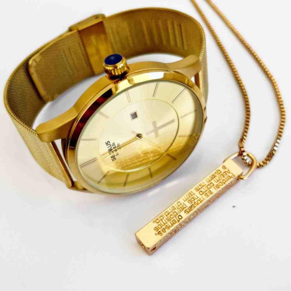 Kit Relógio Seculus Dourado Feminino 44041GPSKDA1K1 Dourado 2