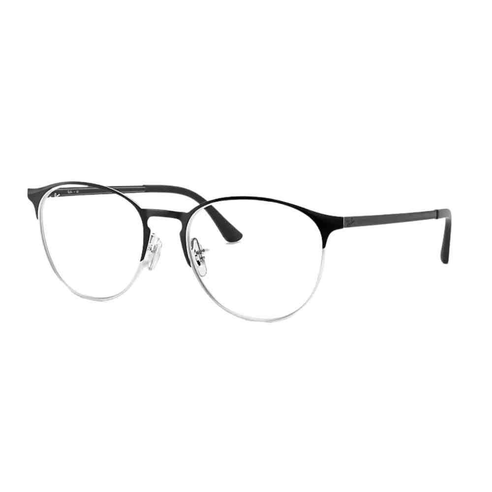 Armação de Grau Ray-Ban Phantos Preto sobre Prata 0RX6375 2861 53 Preto 2