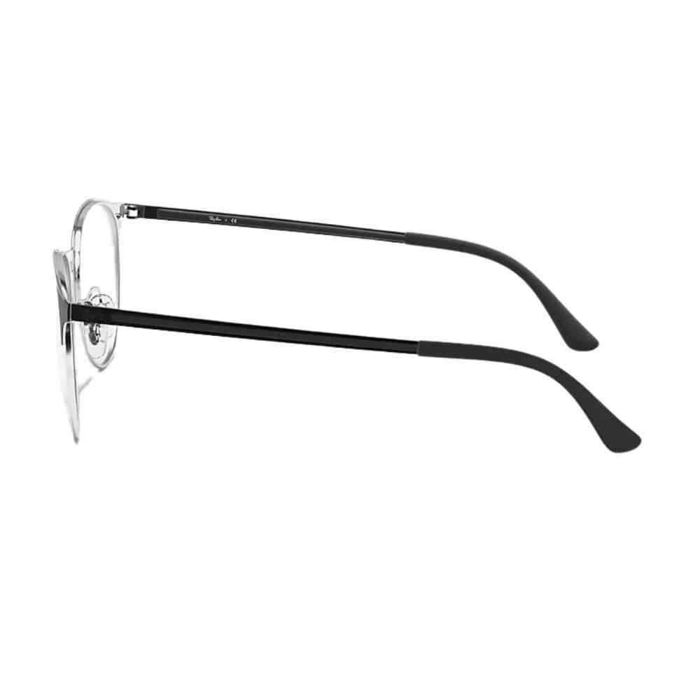 Armação de Grau Ray-Ban Phantos Preto sobre Prata 0RX6375 2861 53 Preto 3