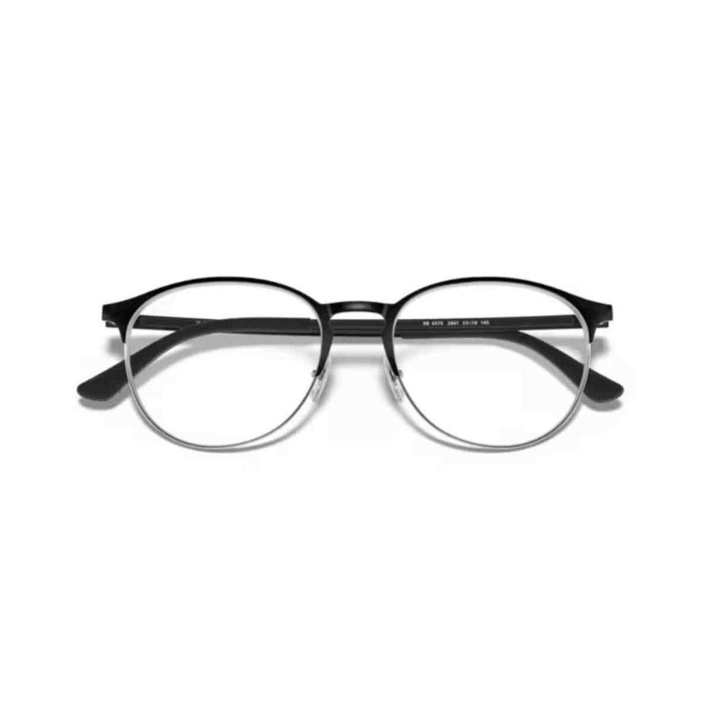 Armação de Grau Ray-Ban Phantos Preto sobre Prata 0RX6375 2861 53 Preto 5